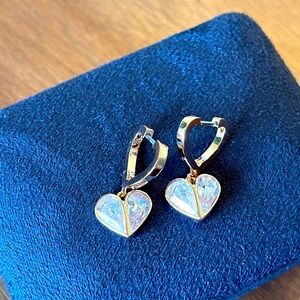 Kate Spade Rock Solid Stone heart dangle earrings!